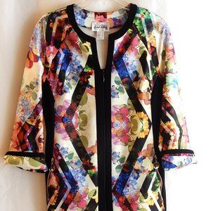 Joseph Ribkoff Multicolor Floral Knit Jacket